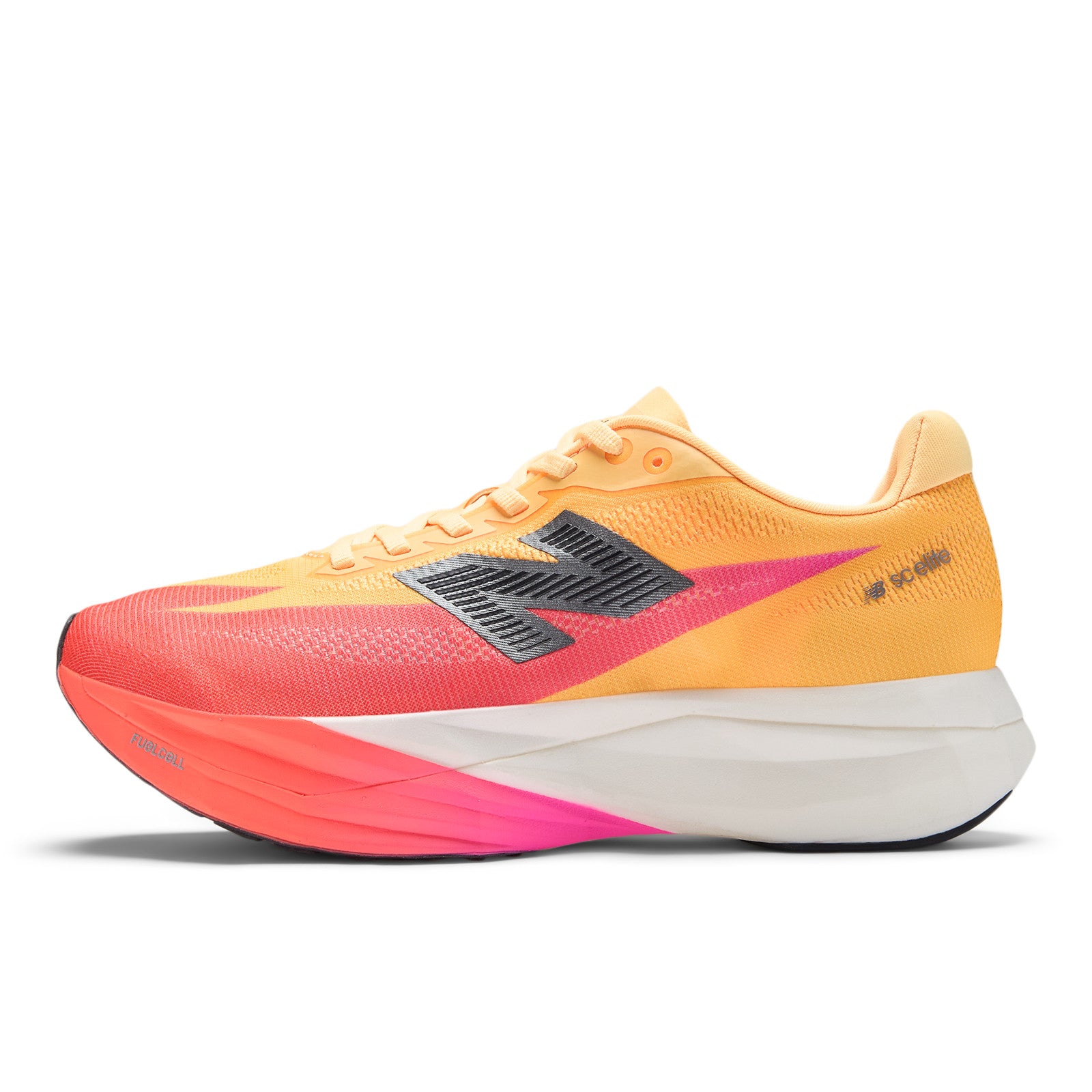 New Balance Women's FuelCell SuperComp Elite v5 in Tangerine Heat/White Peach/Pink Heat