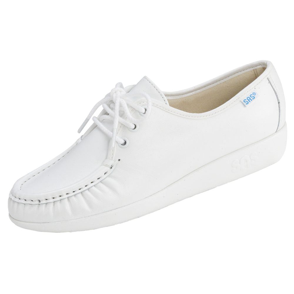 SAS Women's Siesta Lace Up Loafer in White