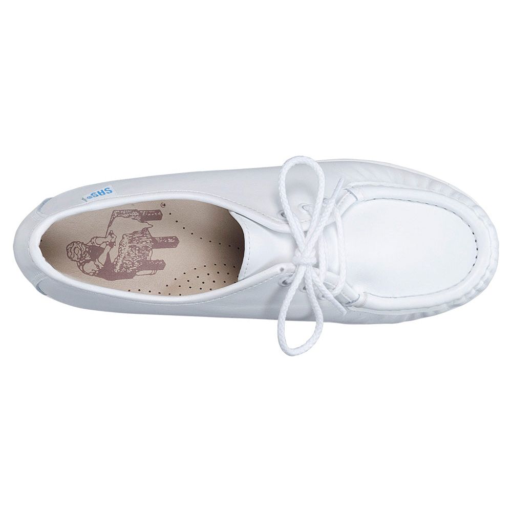 SAS Women's Siesta Lace Up Loafer in White