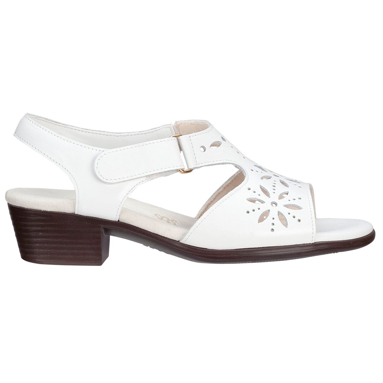 SAS Women's Sunburst Heel Strap Sandal in White
