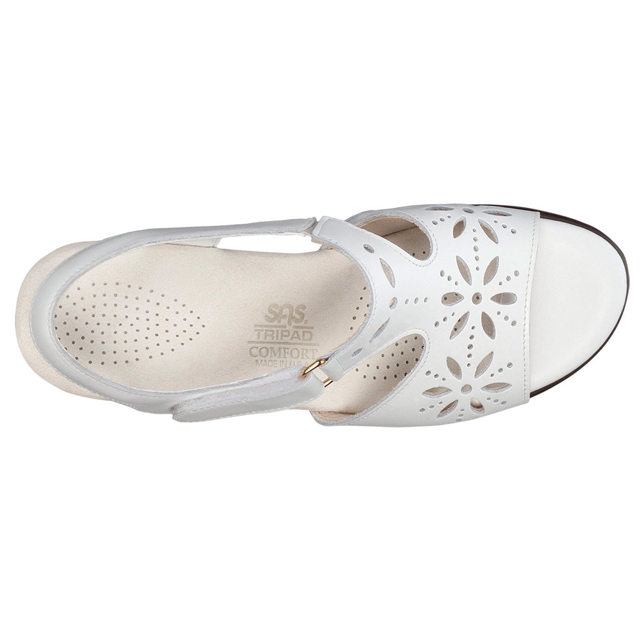 SAS Women's Sunburst Heel Strap Sandal in White