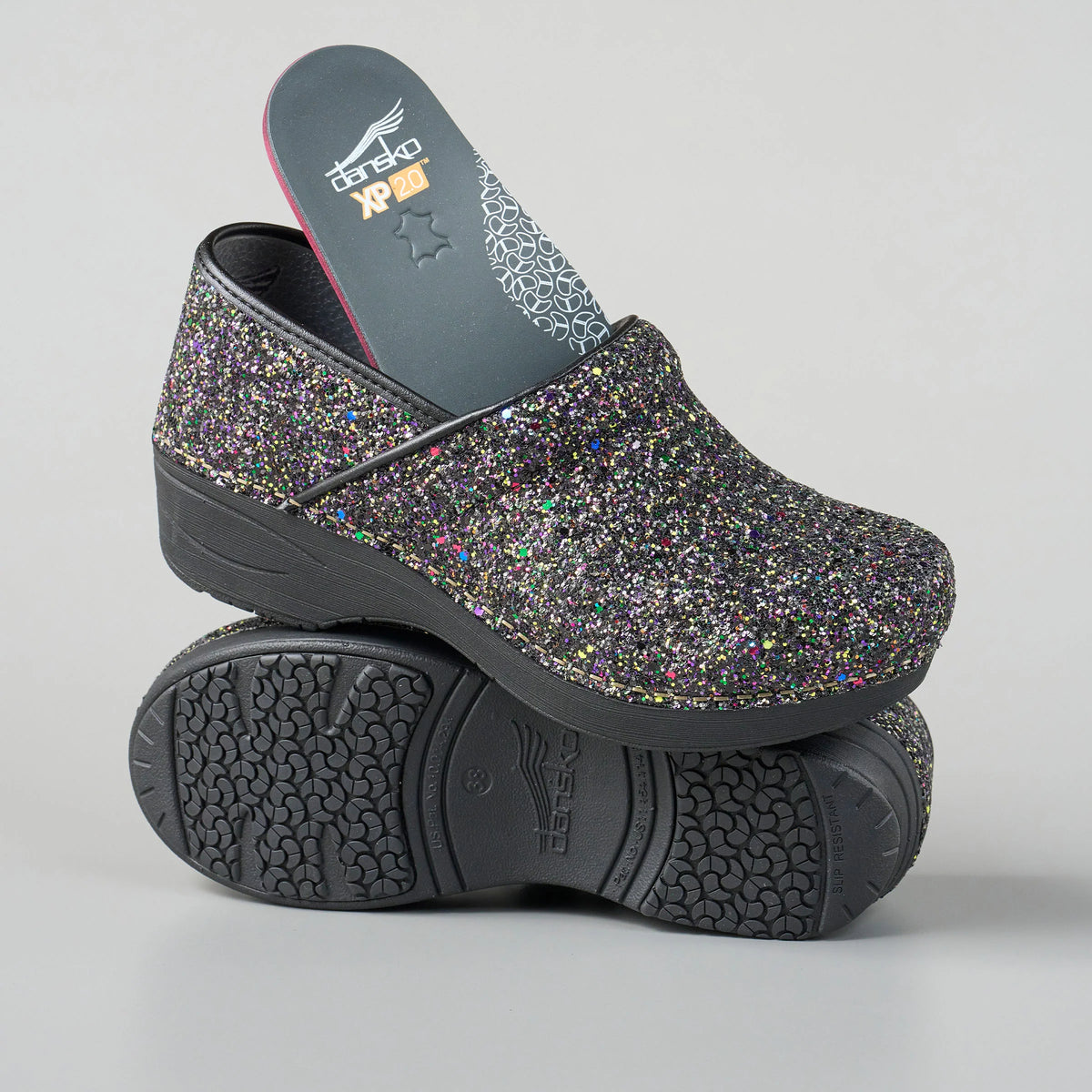 Dansko Women's XP 2.0 Clog Black Magic Glitter