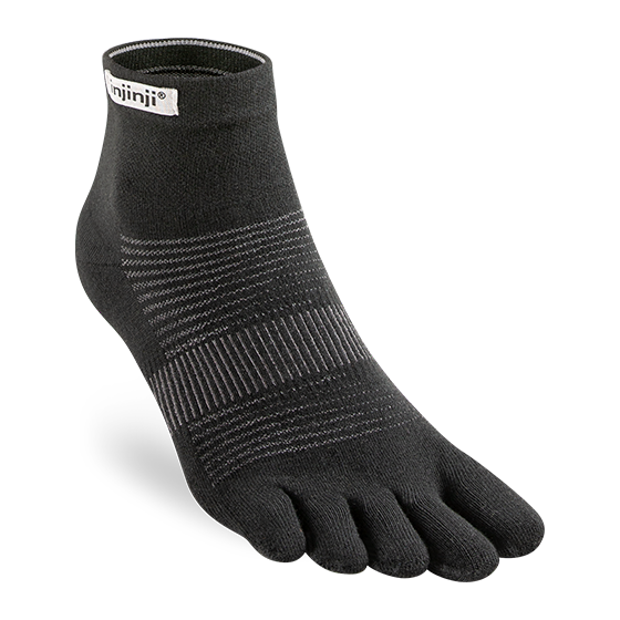 Injinji Men's Run Lightweight Mini-Crew in Black  Socks