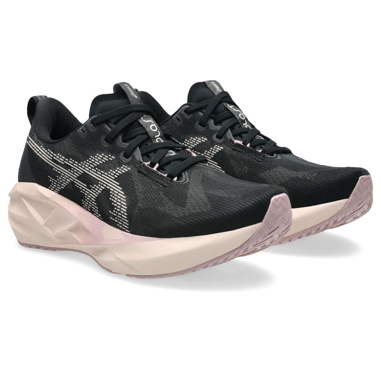 Asics Women's Novablast 5 Running Shoes in Black/Pearl Pink