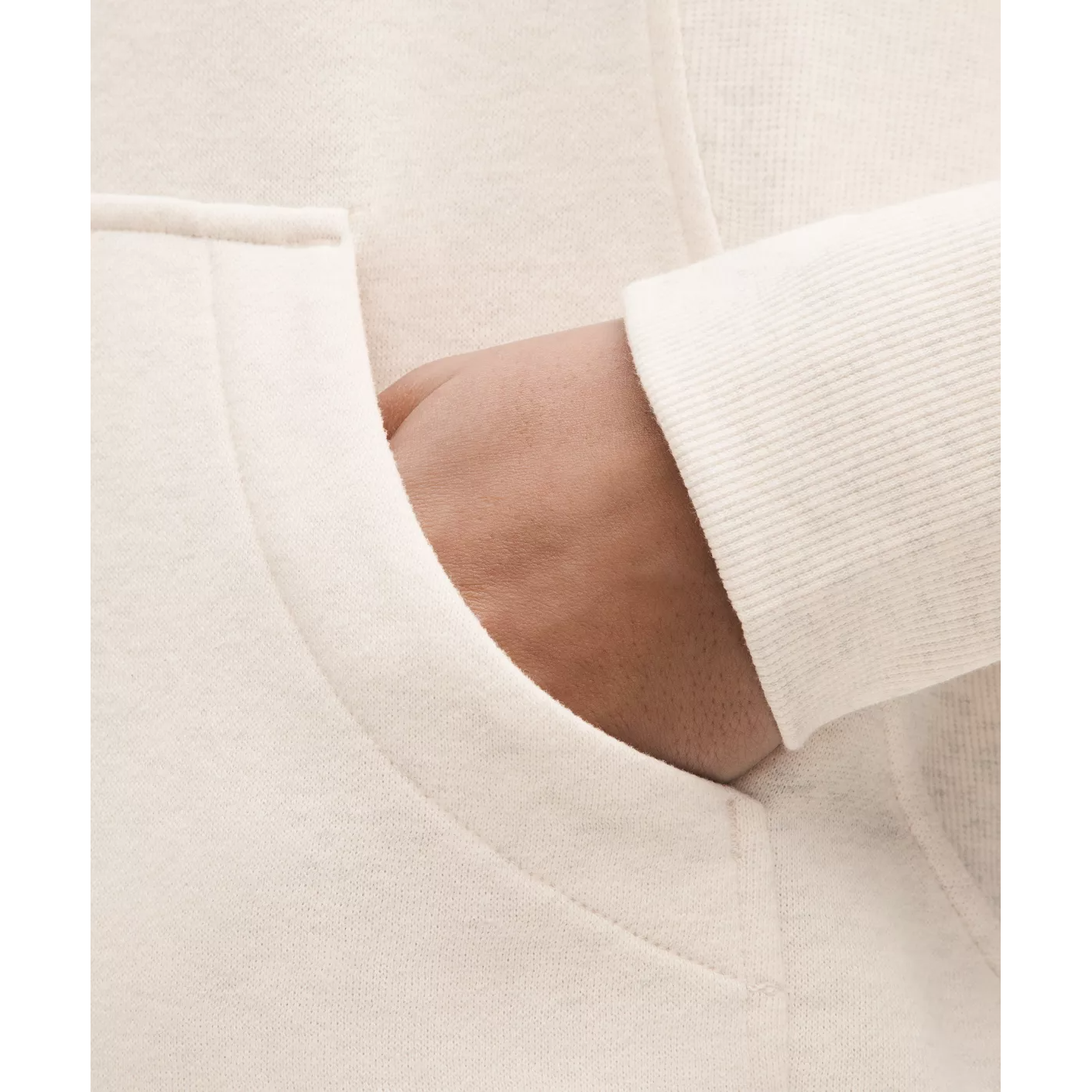 Lululemon Women's Scuba Oversized Funnel-Neck Half Zip Long in Heathered Light Ivory/Gold