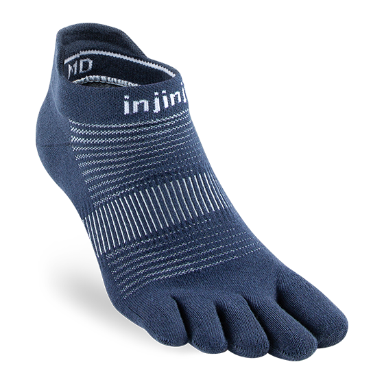 Injinji Men's Performance Run No Show Ultra Thin Sock in Navy  Accessories