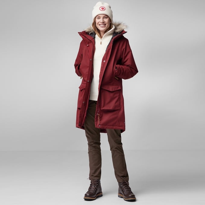 Fjallraven Women's Nuuk Lite Parka in Bordeaux Red  Women's Apparel