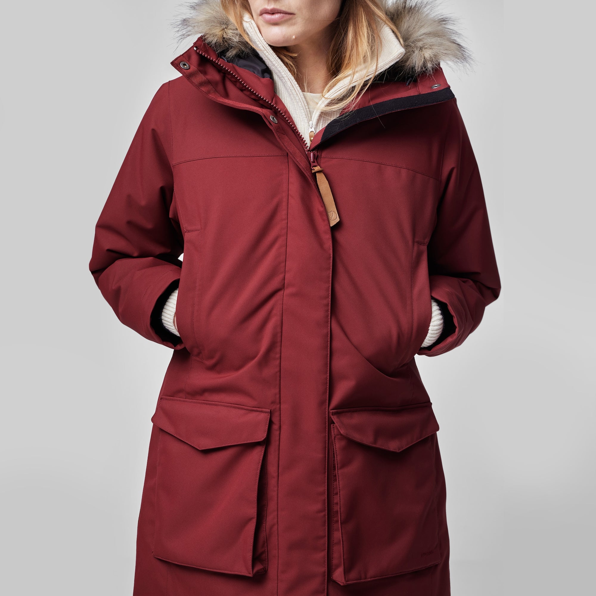 Fjallraven Women's Nuuk Lite Parka in Bordeaux Red  Women's Apparel