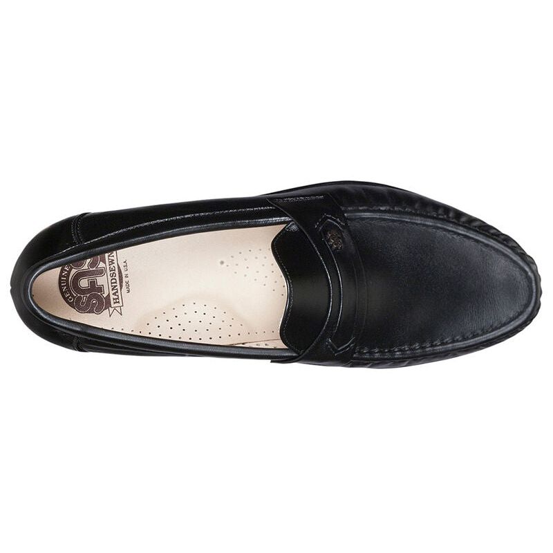 SAS Men's Ace Slip On Loafer in Black Leather