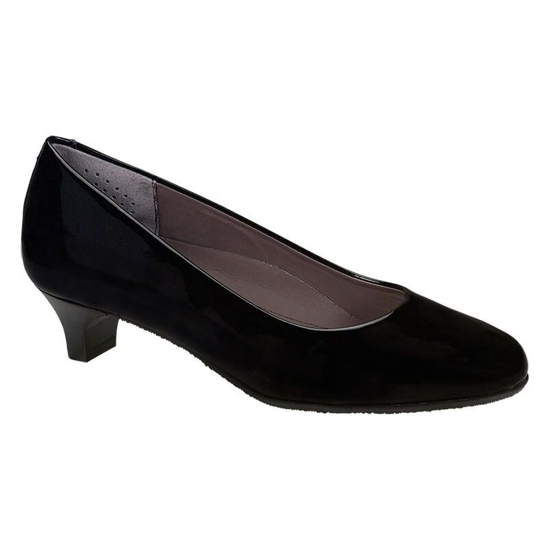 SAS Women's Elaine Kitten Heel in Black Patent