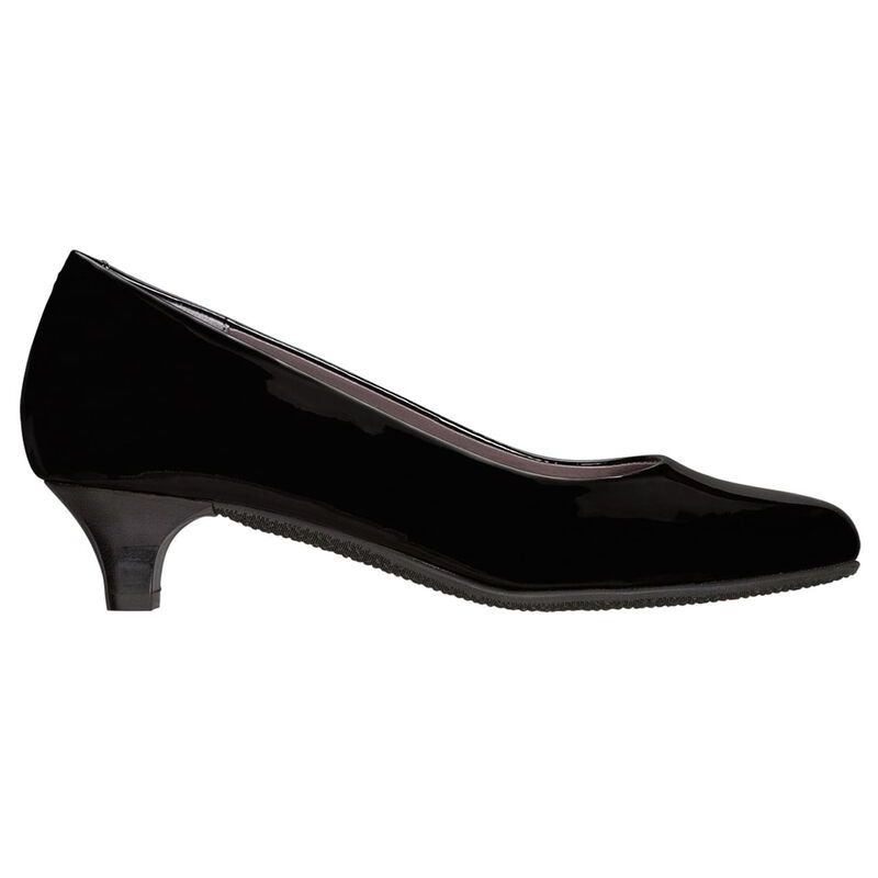 SAS Women's Elaine Kitten Heel in Black Patent