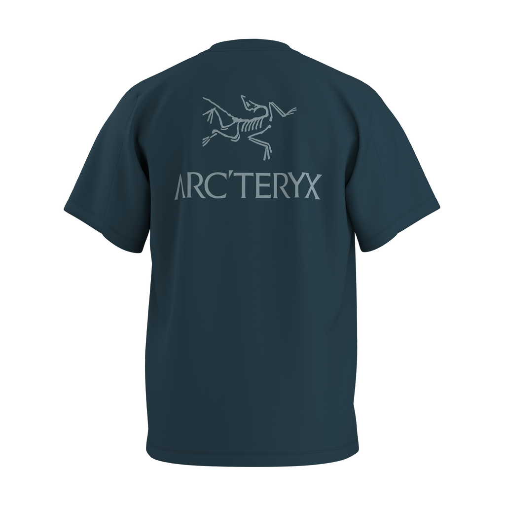 トップス ARC'TERYX Kragg SL Cotton Bird Word SS M Shop Mens Kragg SL Cotton Bird Word SS - Alpine Blue / Stone