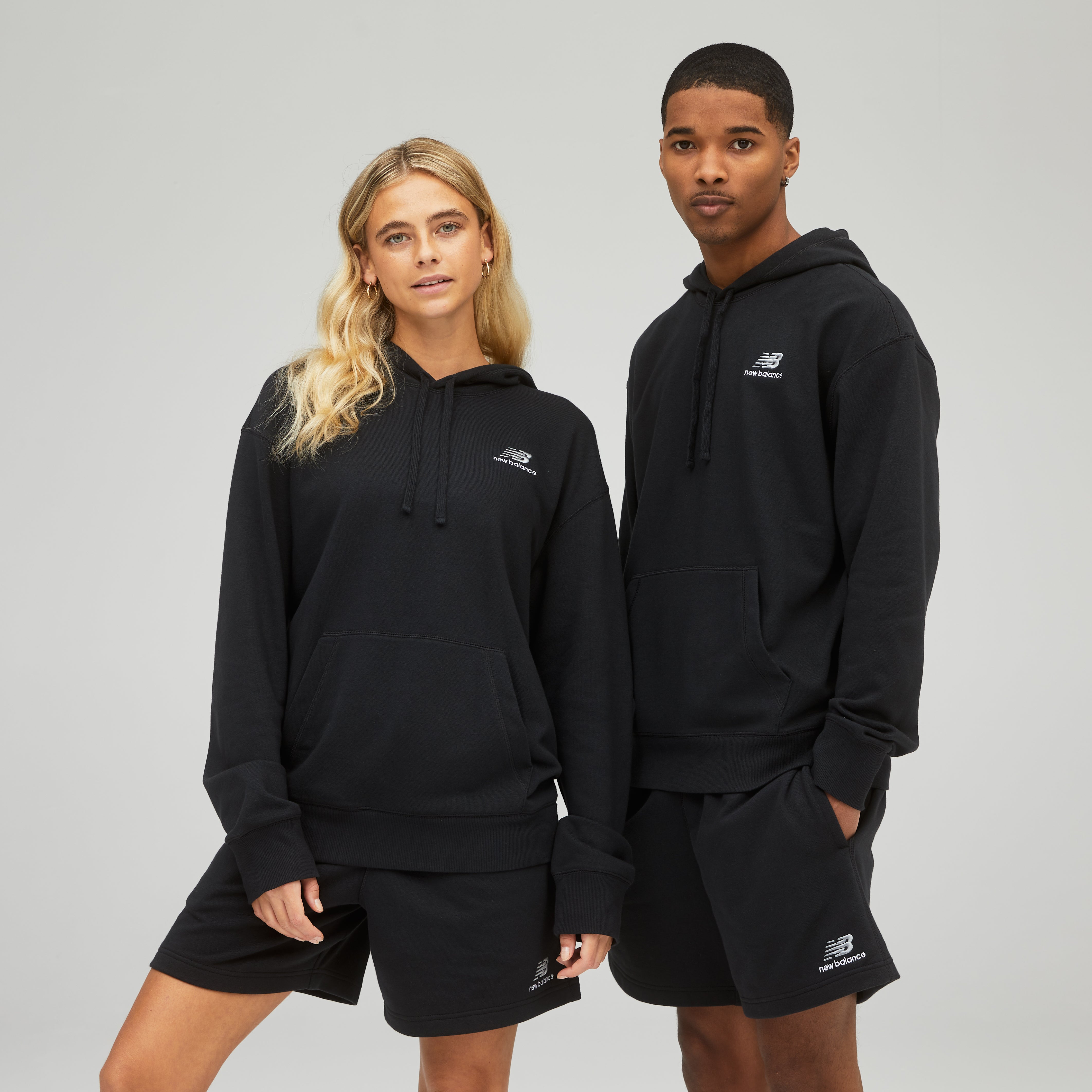 New Balance Uni-ssentials French Terry Hoodie in Black  Clothing