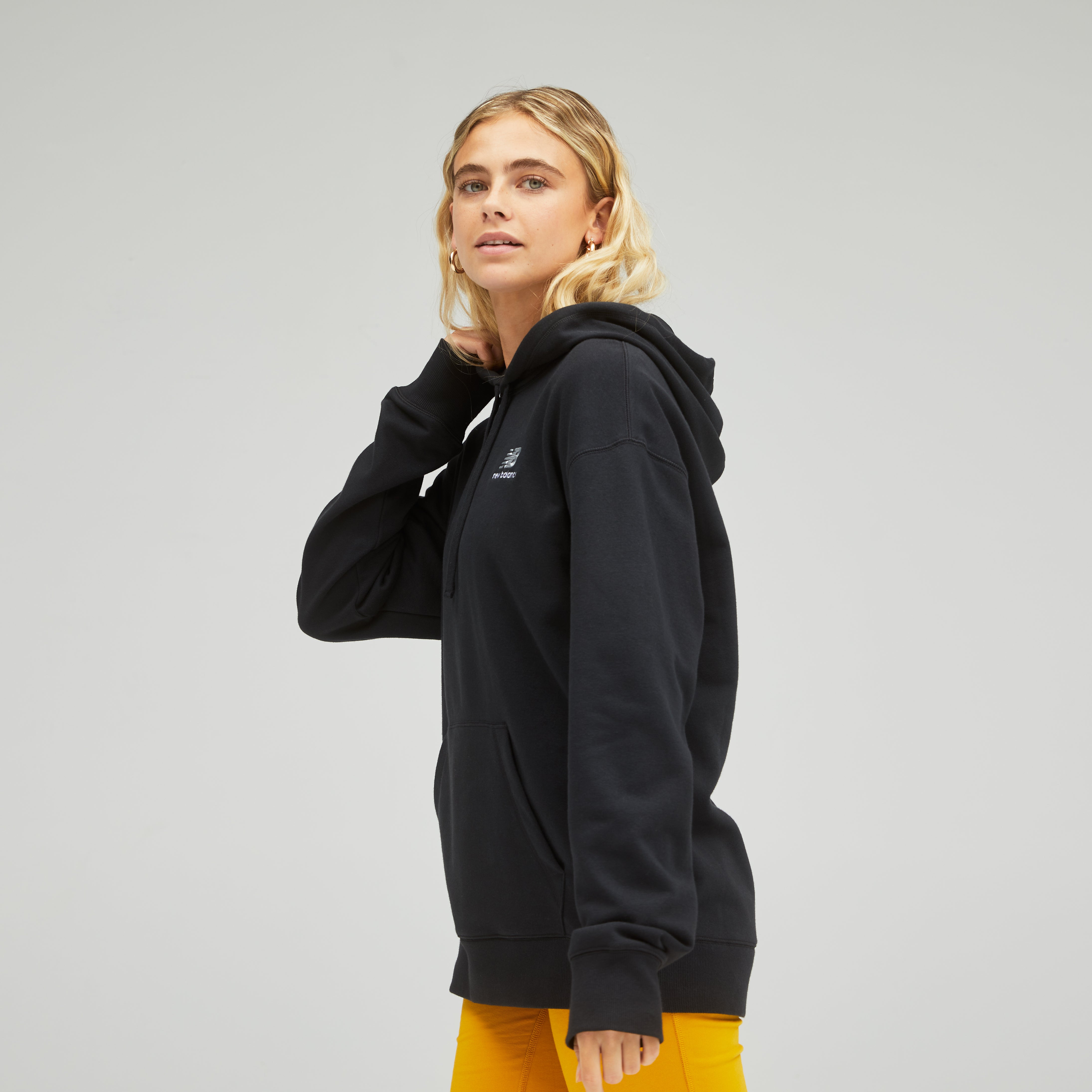 New Balance Uni-ssentials French Terry Hoodie in Black  Clothing