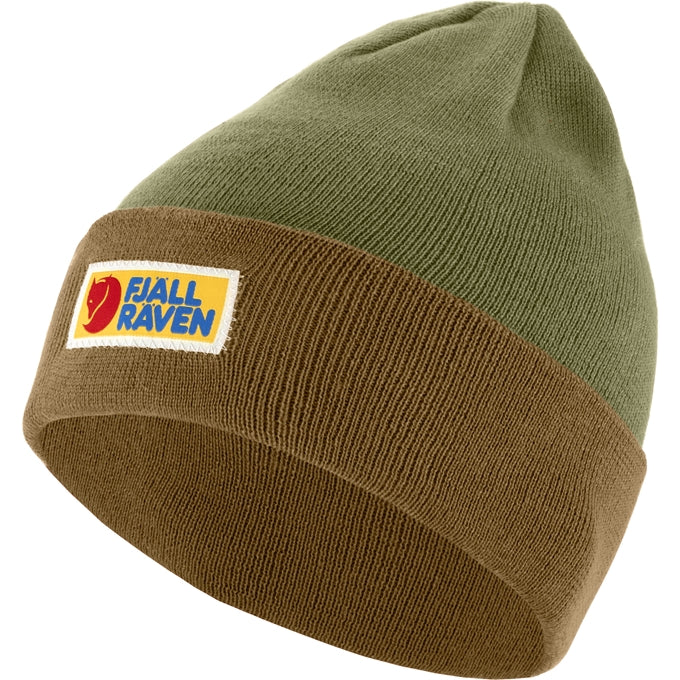 Fjallraven Vardag Classic Beanie in Buckwheat Brown-Laurel Green  Accessories