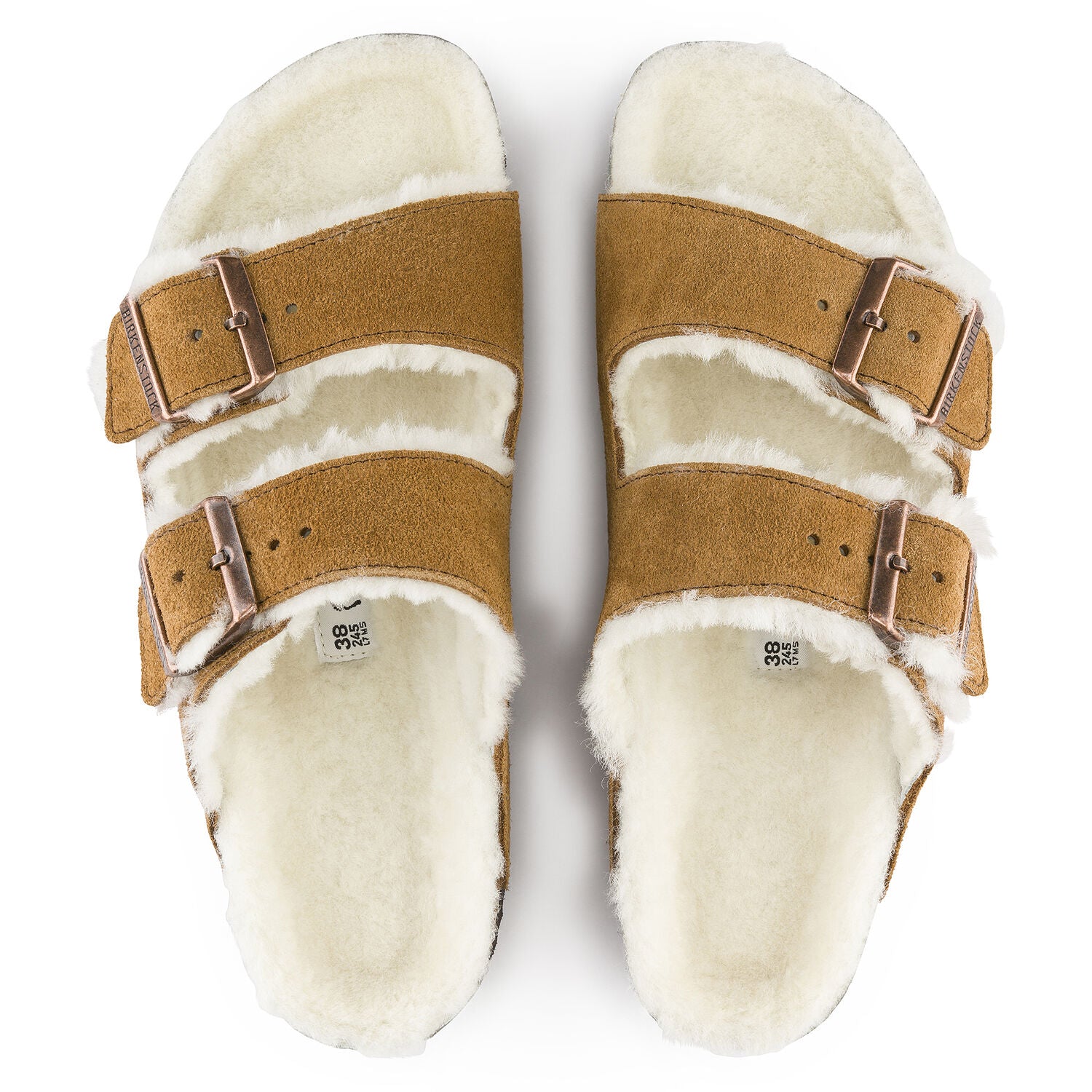 Birkenstock Arizona Shearling Suede Sandal in Mink  Women's Footwear