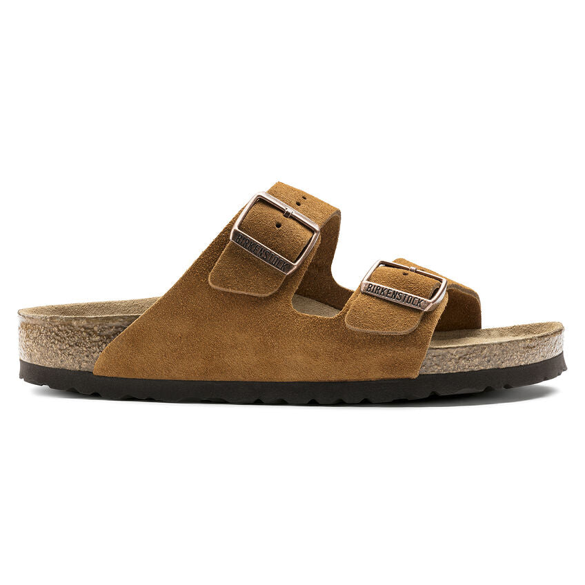 Birkenstock Arizona Suede Soft Footbed Sandal in Mink  Men's Footwear