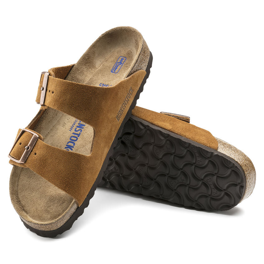 Birkenstock Arizona Suede Soft Footbed Sandal in Mink  Men's Footwear