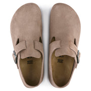 Birkenstock London Suede Leather Classic Footbed in Taupe  Men's Footwear