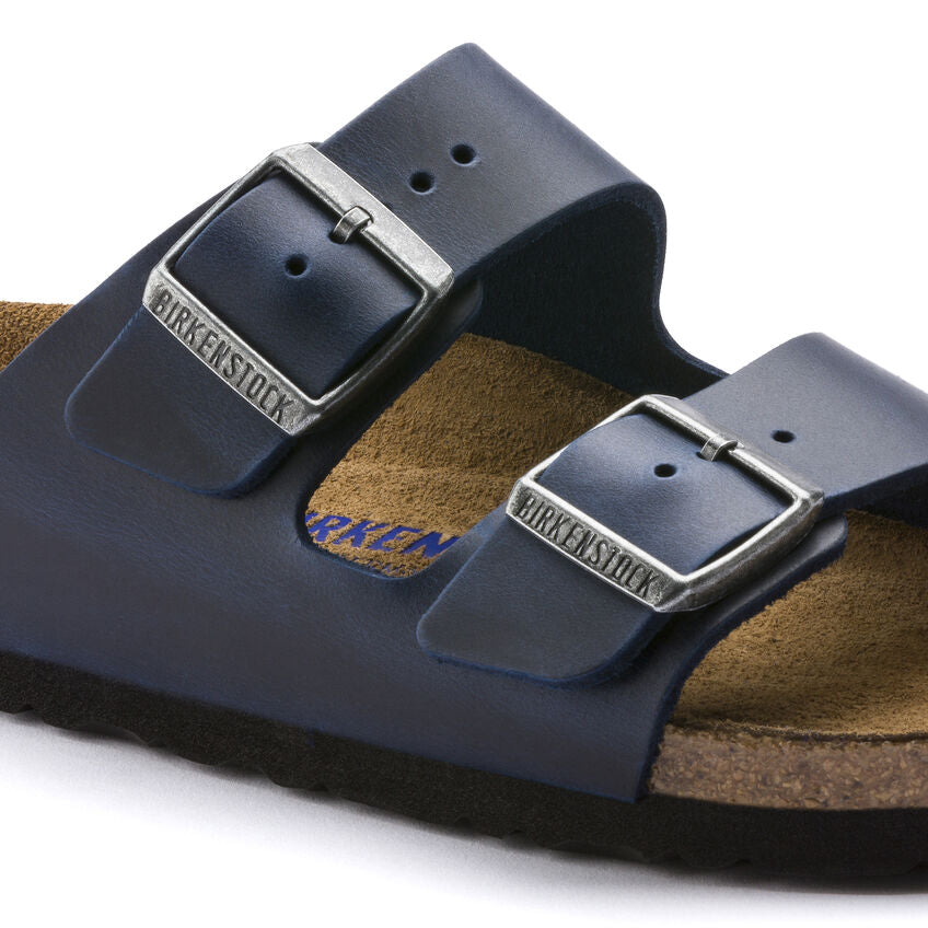 Birkenstock Arizona Oiled Leather Soft Footbed Sandal in Blue  Men's Footwear