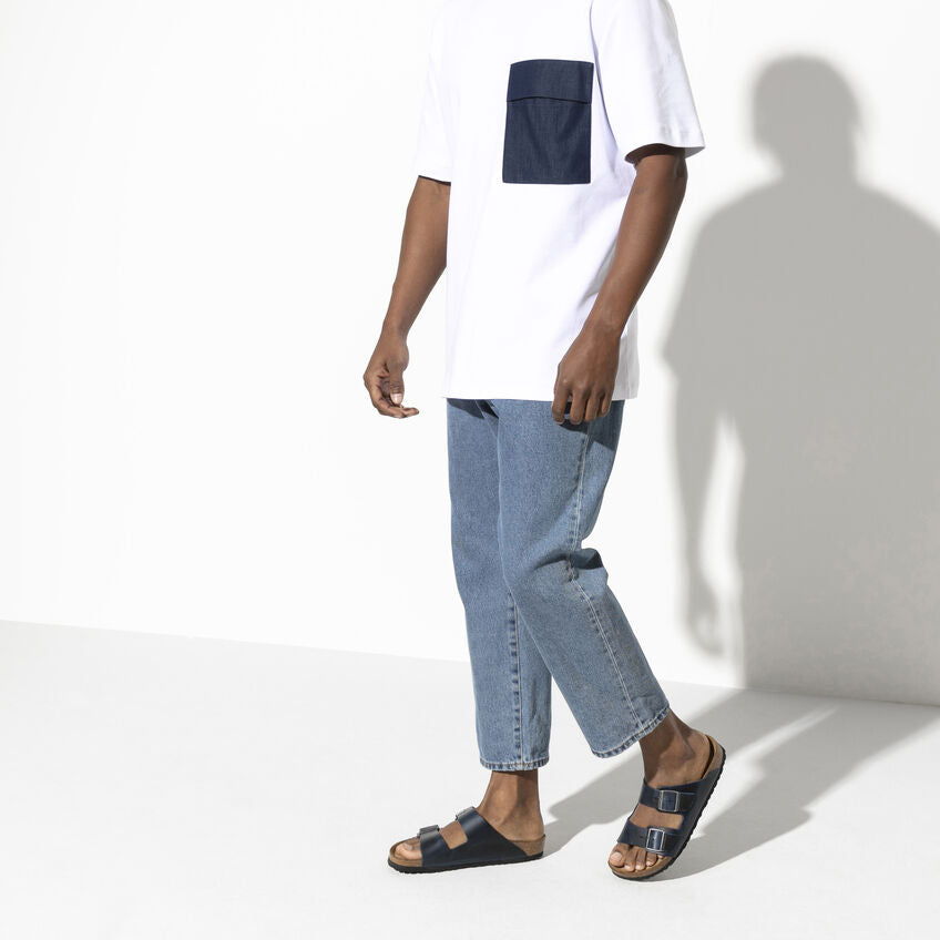 Birkenstock Arizona Oiled Leather Soft Footbed Sandal in Blue  Men's Footwear