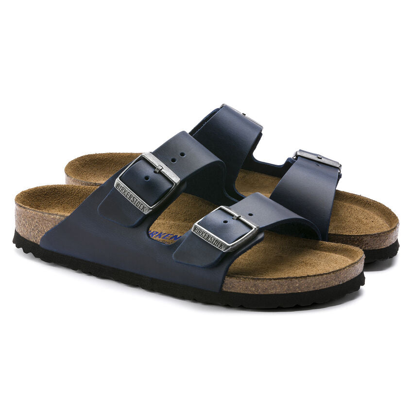 Birkenstock Arizona Oiled Leather Soft Footbed Sandal in Blue  Men's Footwear