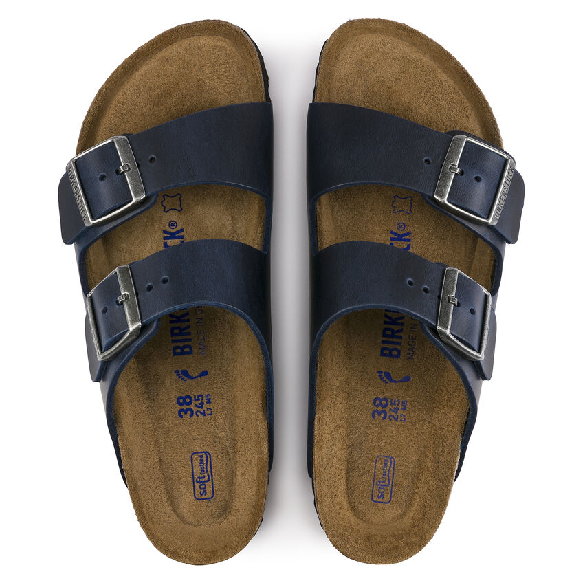 Birkenstock Arizona Oiled Leather Soft Footbed Sandal in Blue  Men's Footwear