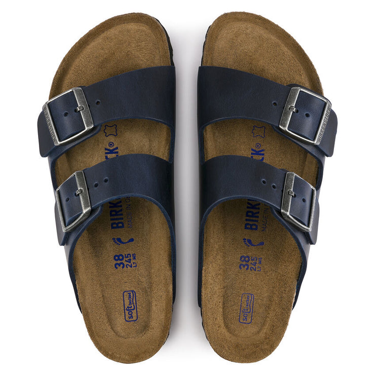 Birkenstock Arizona Oiled Leather Soft Footbed Sandal in Blue  Men&