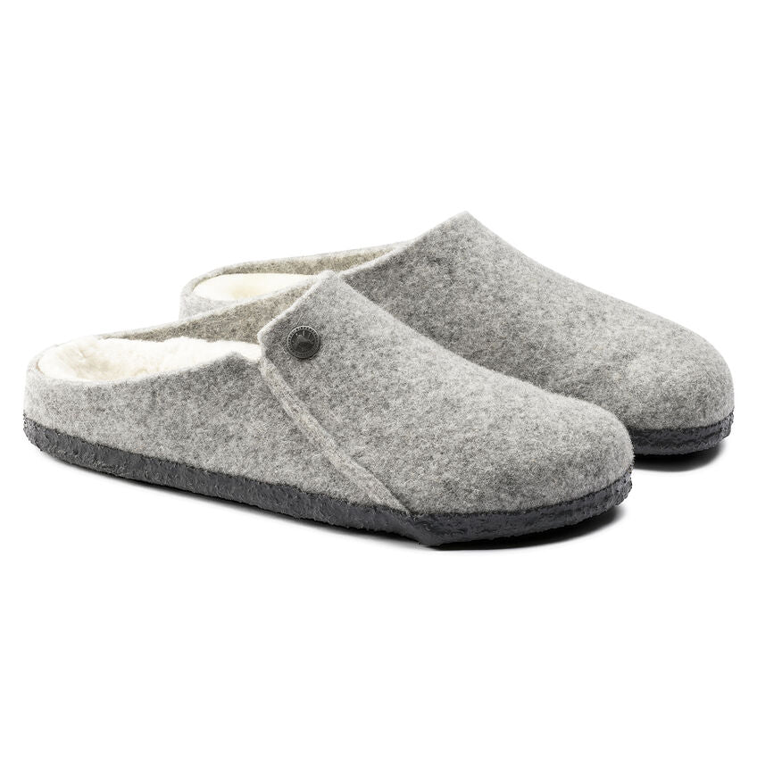 Birkenstock Zermatt Wool Felt Slipper in Light Gray  Women's Footwear