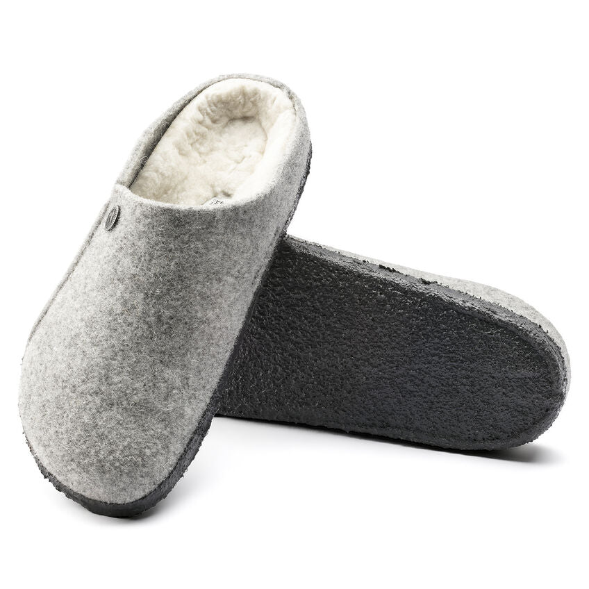 Birkenstock Zermatt Wool Felt Slipper in Light Gray  Women's Footwear