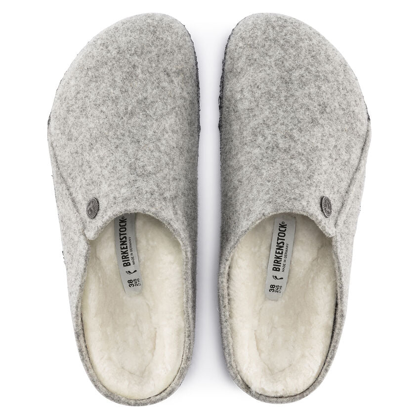 Birkenstock Zermatt Wool Felt Slipper in Light Gray  Women's Footwear