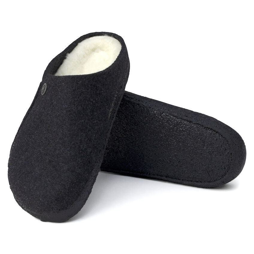 Birkenstock Zermatt Wool Felt Slipper in Anthracite  Unisex Footwear