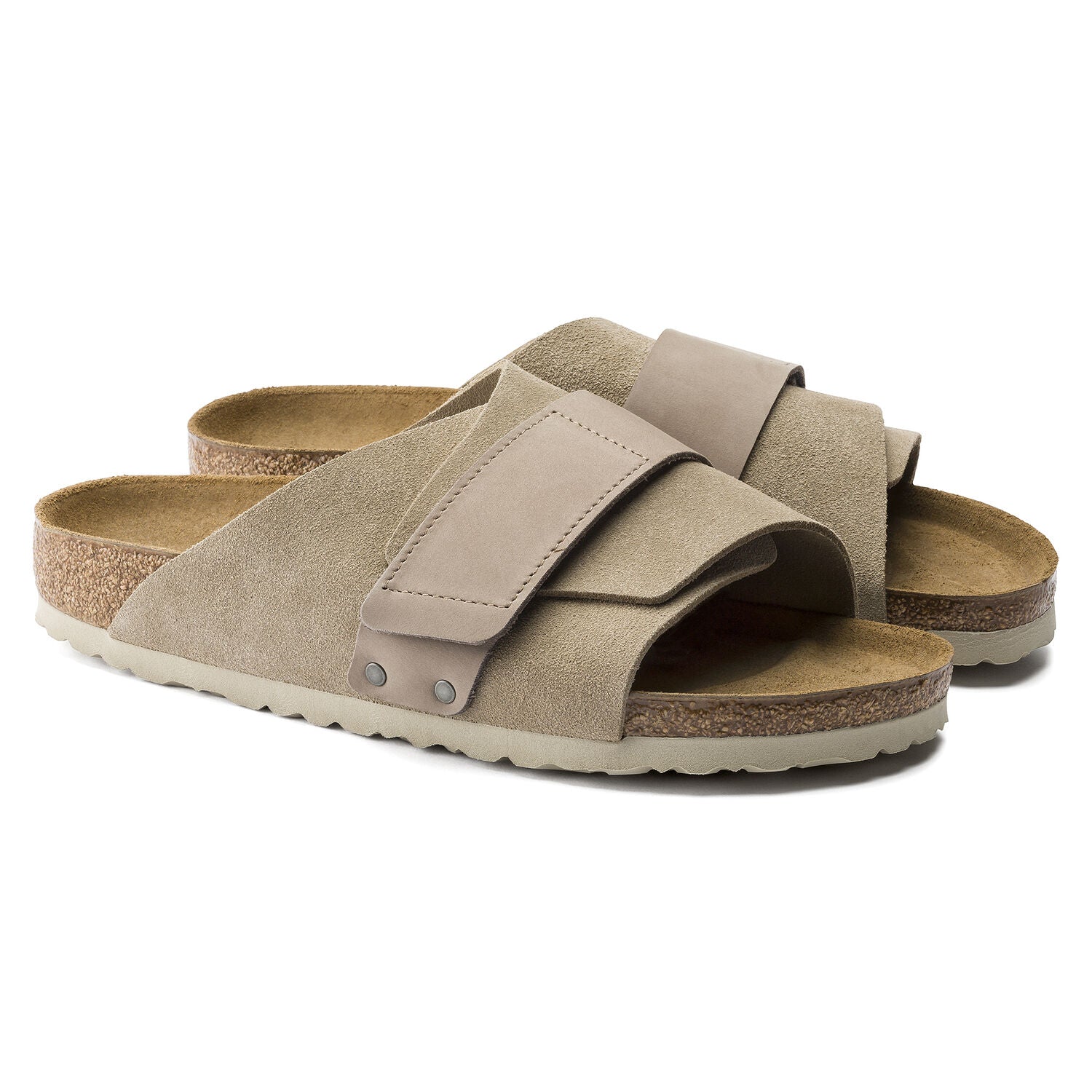 Birkenstock Kyoto Oiled Leather/Suede Leather Sandal in Taupe  Women's Footwear