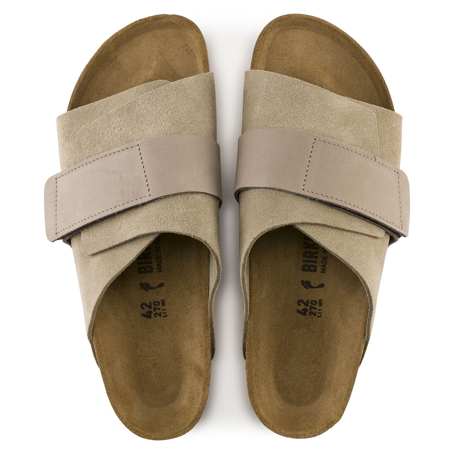 Birkenstock Kyoto Oiled Leather/Suede Leather Sandal in Taupe  Women's Footwear