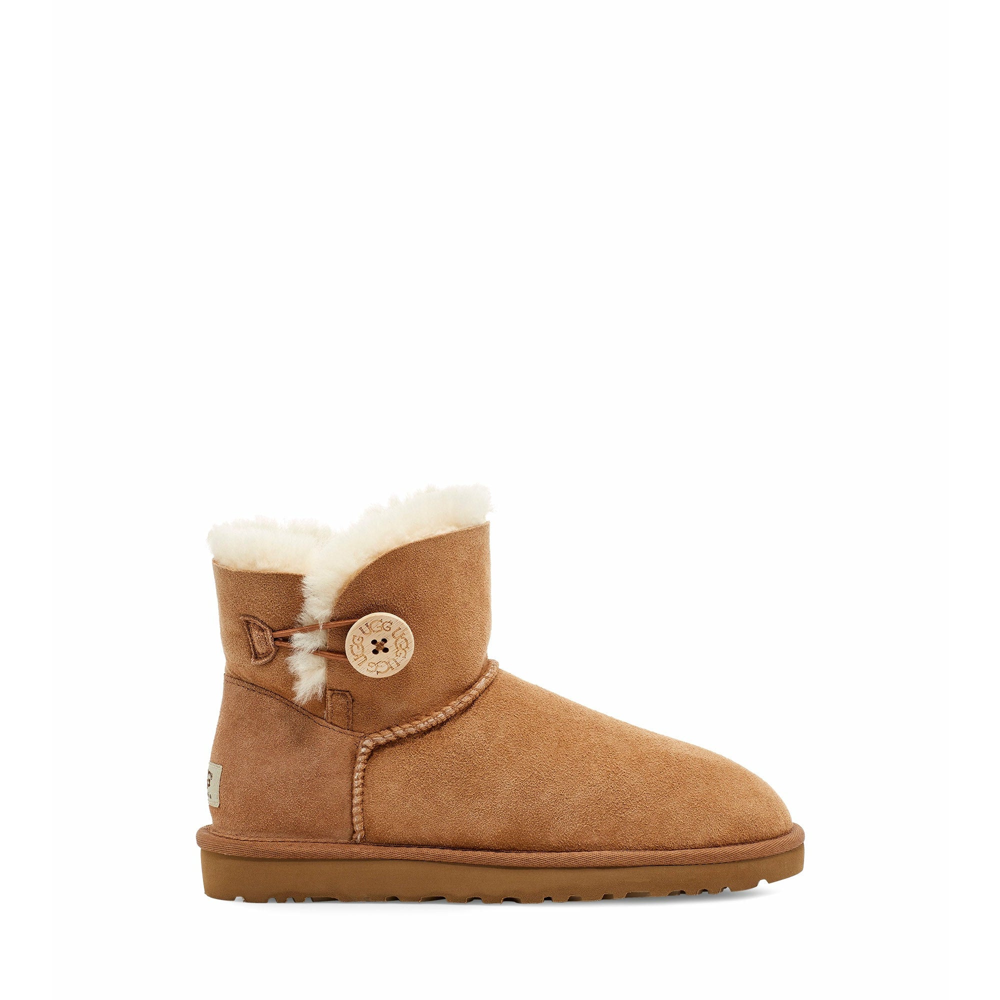 UGG Women's Mini Bailey Button II Boot in Chestnut  Women's Footwear