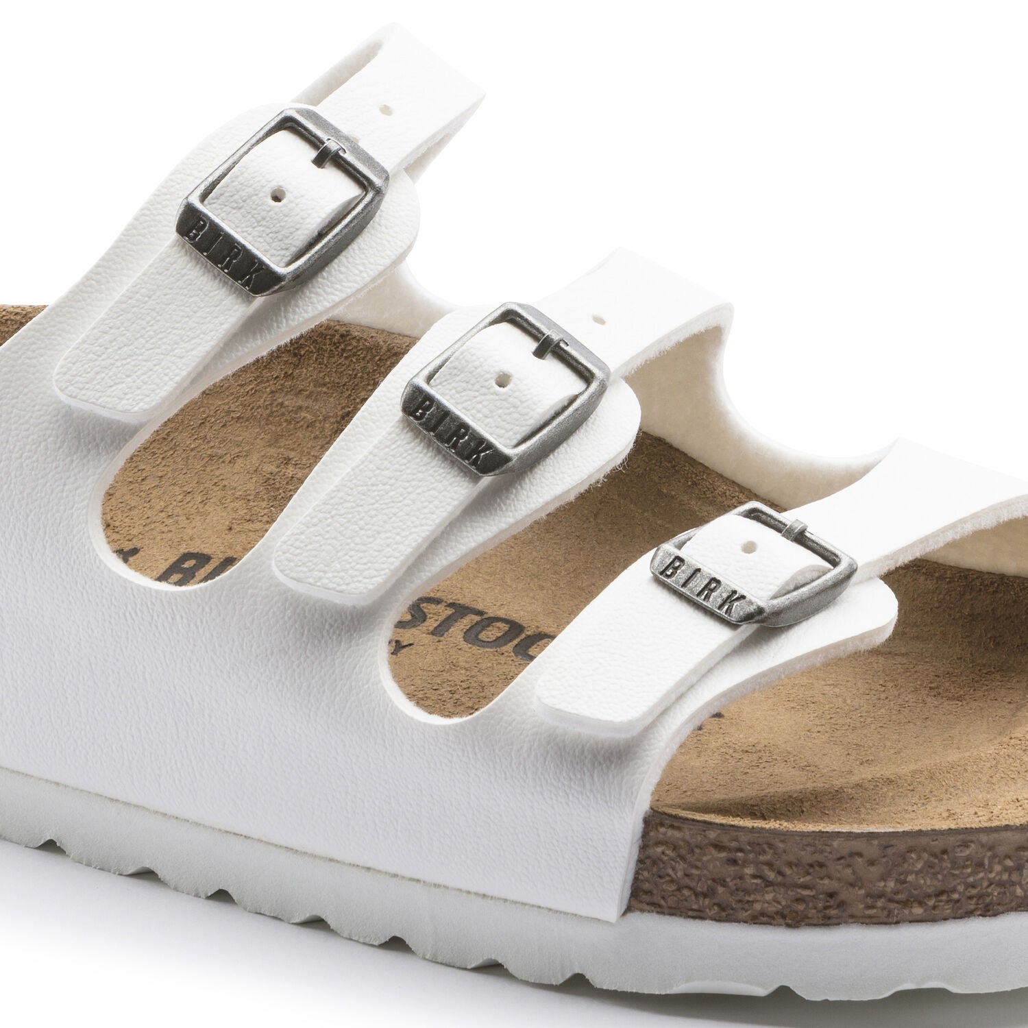 Birkenstock Women's Florida Birko-Flor Classic Footbed Sandal in White  Women's Footwear