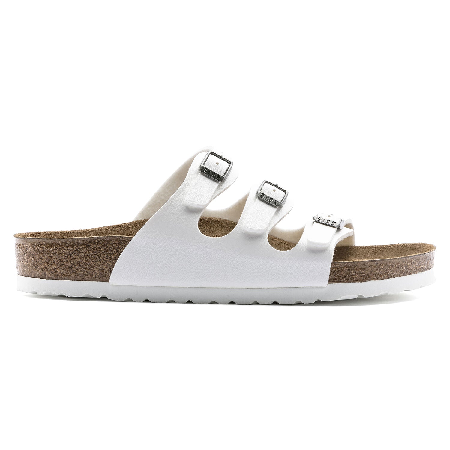 Birkenstock Women's Florida Birko-Flor Classic Footbed Sandal in White  Women's Footwear