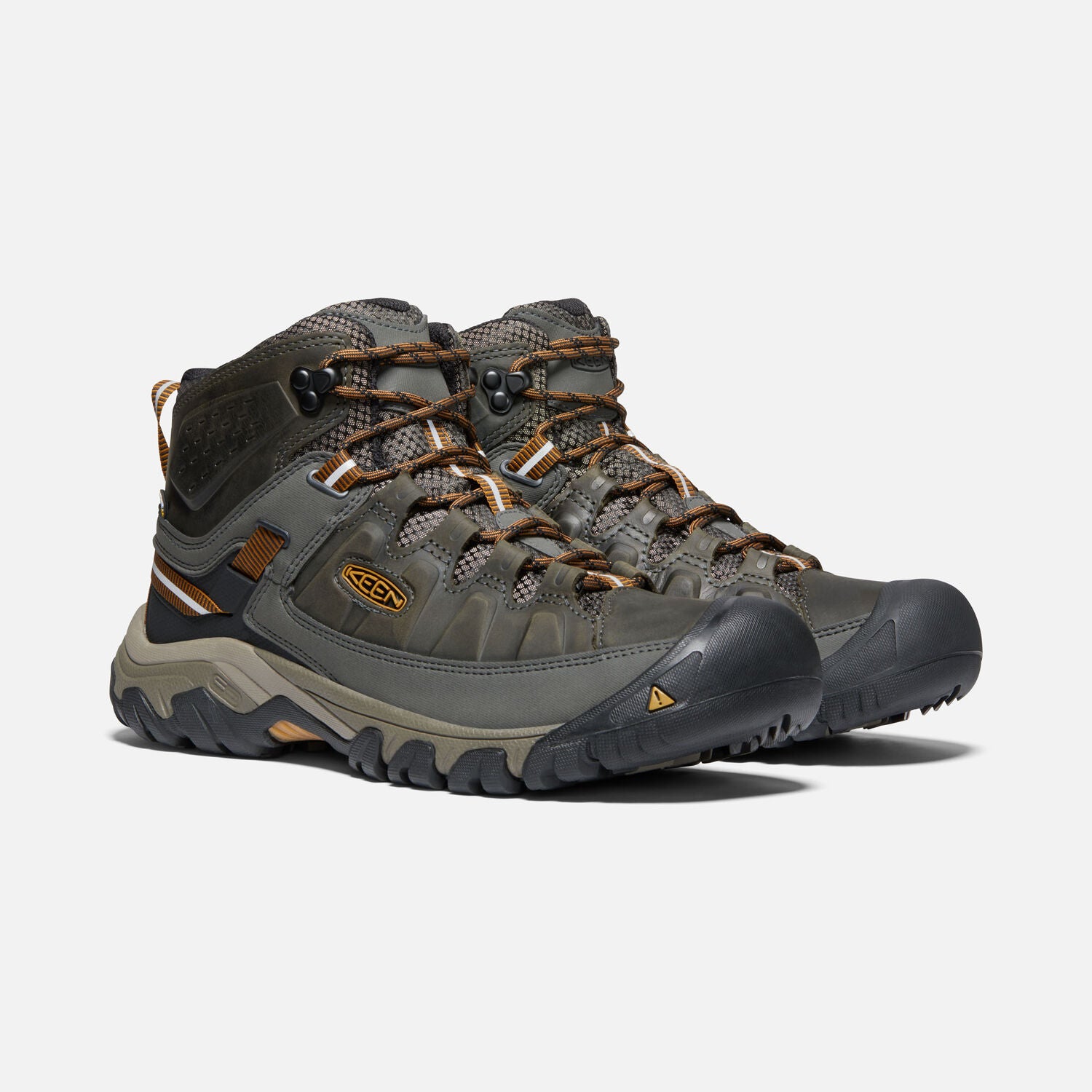 Keen Men's Targhee 3 Waterproof Boot in Black Olive Golden Brown  Men's Footwear