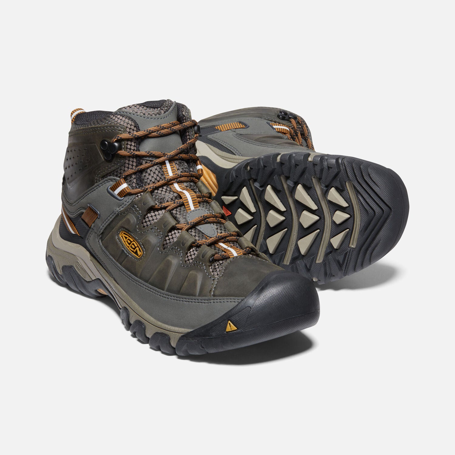 Keen Men's Targhee 3 Waterproof Boot in Black Olive Golden Brown  Men's Footwear