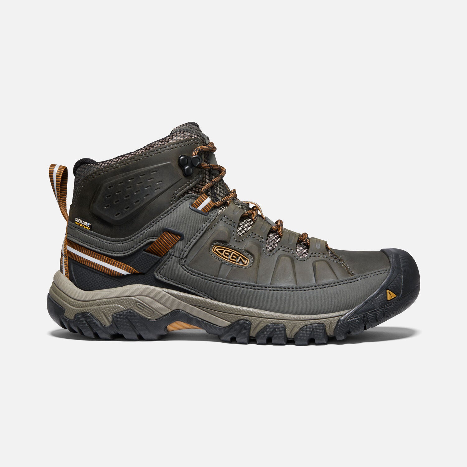 Keen Men's Targhee 3 Waterproof Boot in Black Olive Golden Brown  Men's Footwear