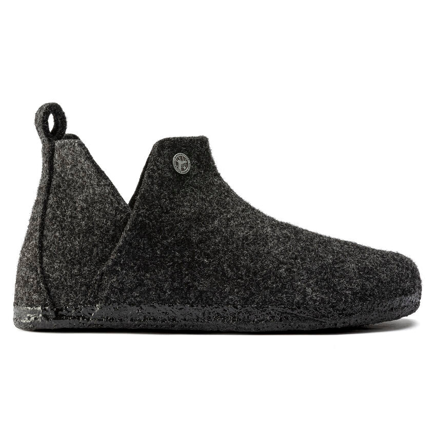 Birkenstock Andermatt Shearling Wool Felt Slipper in Anthracite  Unisex Footwear