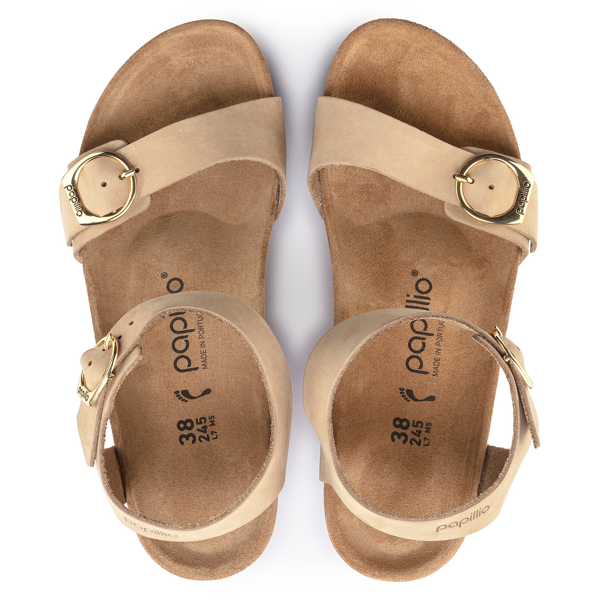 Birkenstock Soley Ring-Buckle Nubuck Leather Wedge Sandal in Sandcastle  Women's Footwear