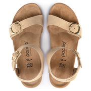 Birkenstock Soley Ring-Buckle Nubuck Leather Wedge Sandal in Sandcastle  Women's Footwear