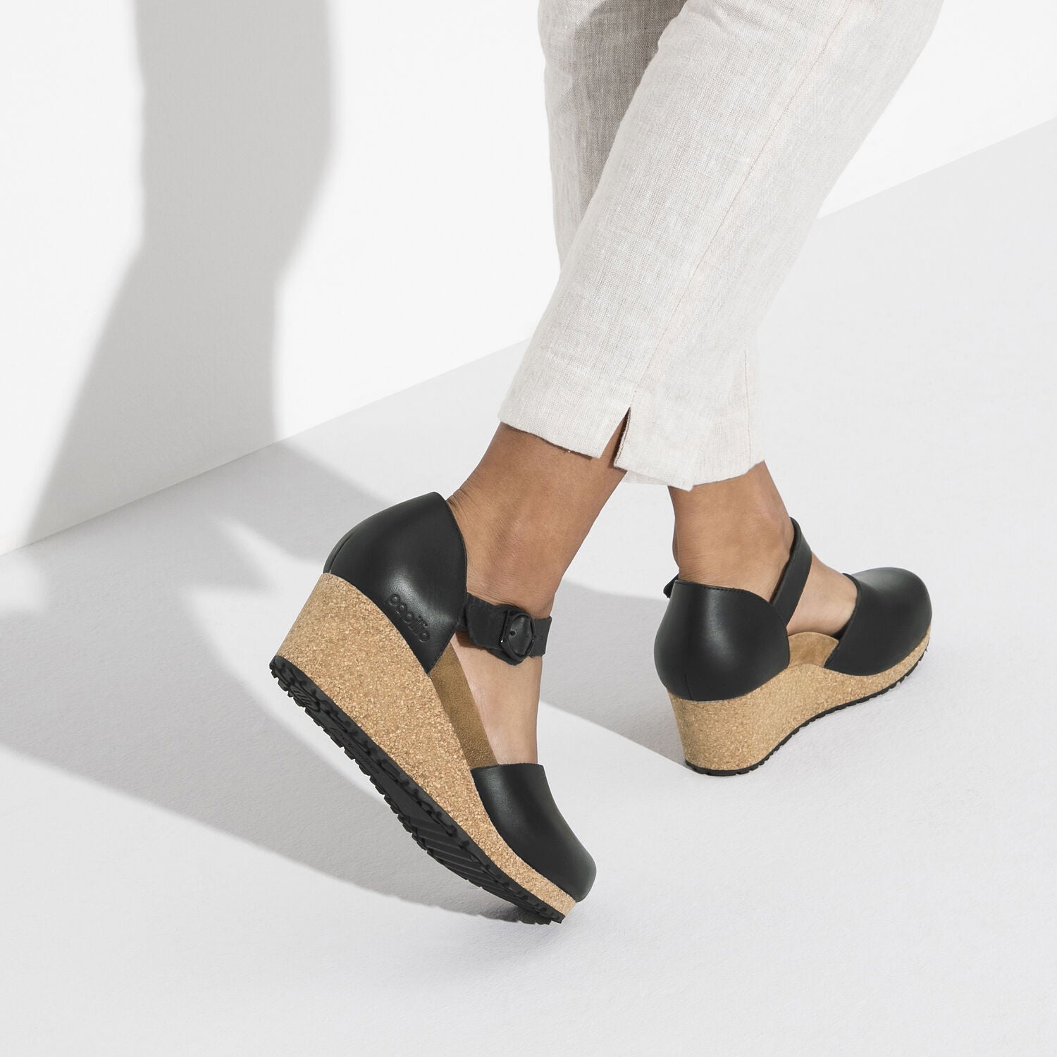 Birkenstock Mary Ring-Buckle Leather Sandal in Black  Women's Footwear