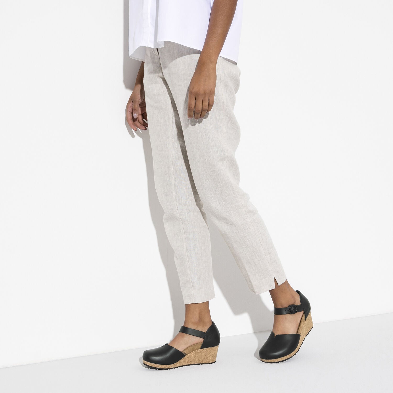 Birkenstock Mary Ring-Buckle Leather Sandal in Black  Women's Footwear