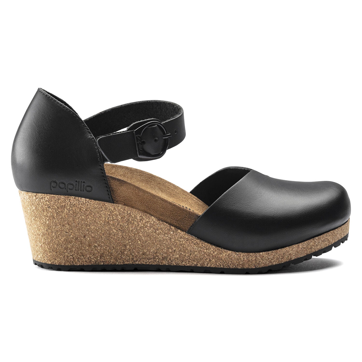 Birkenstock Mary Ring-Buckle Leather Sandal in Black  Women's Footwear