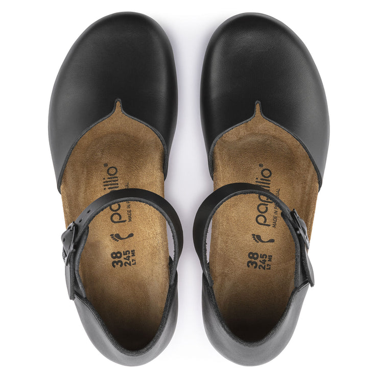 Birkenstock Mary Ring-Buckle Leather Sandal in Black  Women&