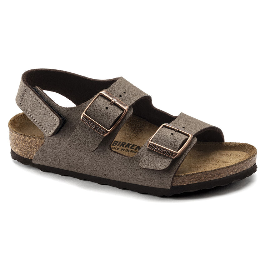 Birkenstock Kid's Milano HL Birkibuc Nubuck in Mocha  Kid