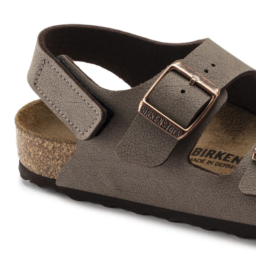 Birkenstock Kid's Milano HL Birkibuc Nubuck in Mocha  Kid