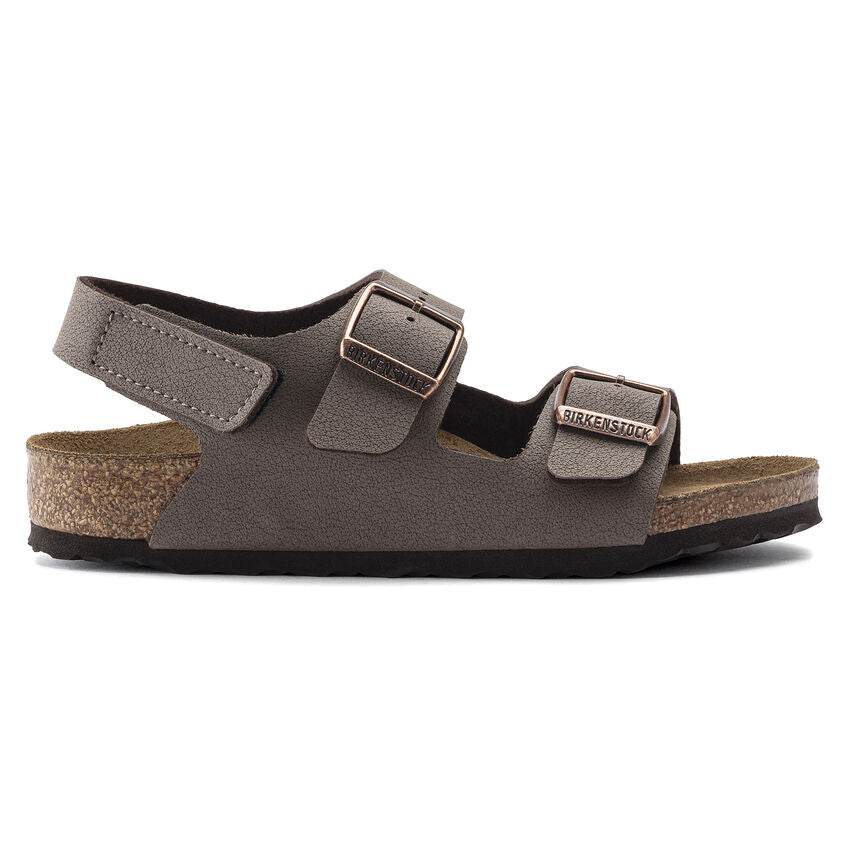 Birkenstock Kid's Milano HL Birkibuc Nubuck in Mocha  Kid